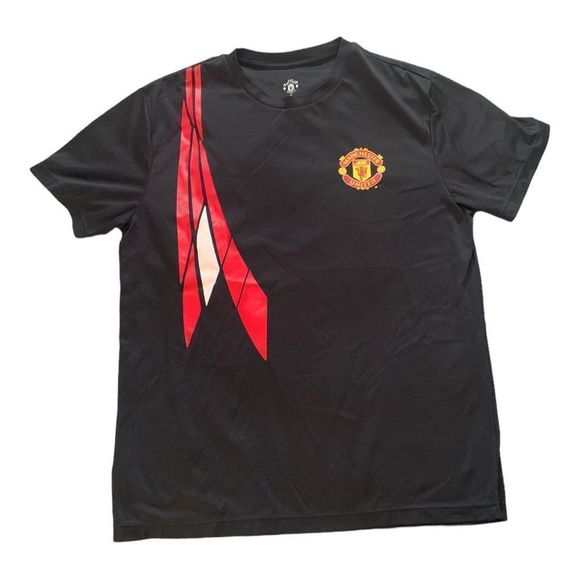 Mens Manchester United Black Short Sleeve Athletic T Shirt - Picture 1 of 4
